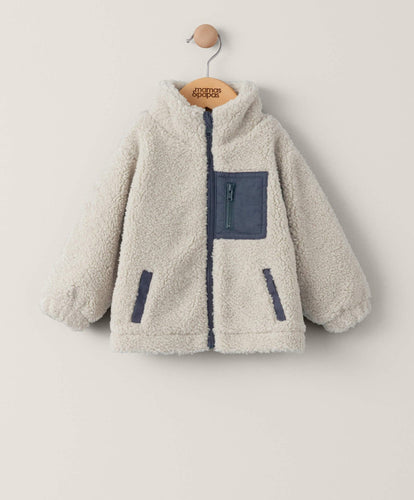 Mamas & Papas Jackets & Coats Borg Zip Fleece - Cream
