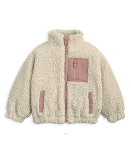 Mamas & Papas Jackets & Coats Funnel Neck Borg Jacket with Chest Pocket - Cream
