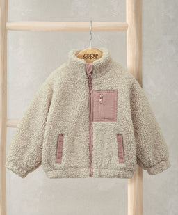 Mamas & Papas Jackets & Coats Funnel Neck Borg Jacket with Chest Pocket - Cream