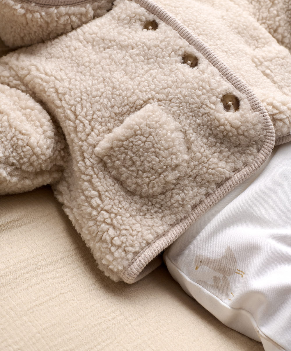 Mamas &amp; Papas Jackets &amp; Coats Hooded Borg Jacket