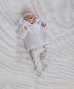 Mamas & Papas Jackets & Coats Velour Hooded Jacket - White