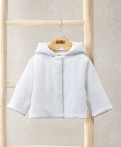 Mamas & Papas Jackets & Coats Velour Hooded Jacket - White