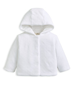 Mamas & Papas Jackets & Coats Velour Hooded Jacket - White