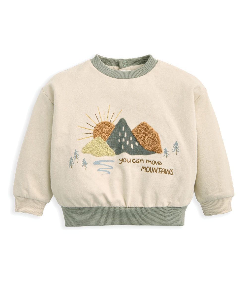 Mamas &amp; Papas Jumpers &amp; Knitwear Boucle &amp; Embroidered Sweatshirt - Cream