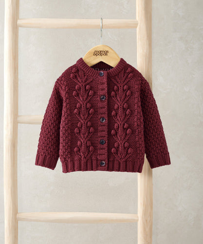 Mamas & Papas Jumpers & Knitwear Cherry Bobble Knit Cardigan