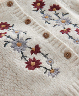 Mamas & Papas Jumpers & Knitwear Embroidered Flower Cardigan