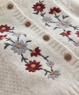 Mamas & Papas Jumpers & Knitwear Embroidered Flower Cardigan