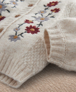 Mamas & Papas Jumpers & Knitwear Embroidered Flower Cardigan