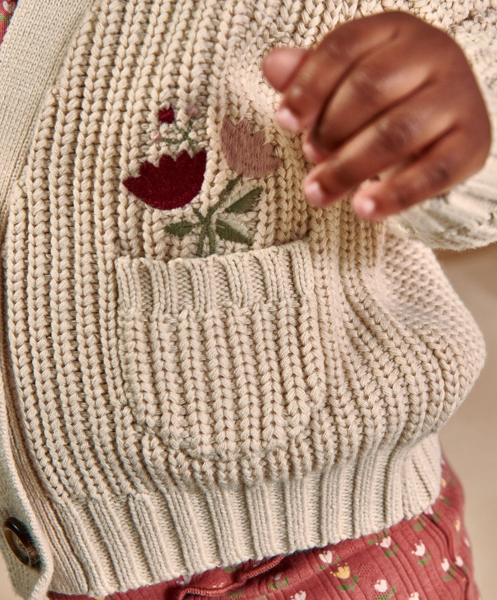 Mamas &amp; Papas Jumpers &amp; Knitwear Embroidered Knitted Cardigan - Cream