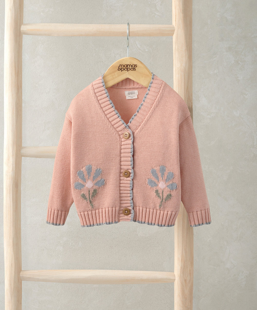 Mamas &amp; Papas Jumpers &amp; Knitwear Flower Scallop Cardigan
