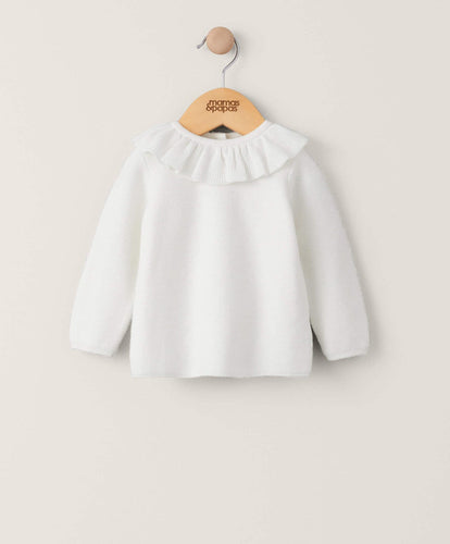 Mamas & Papas Jumpers & Knitwear Frill Collar Jumper - Cream