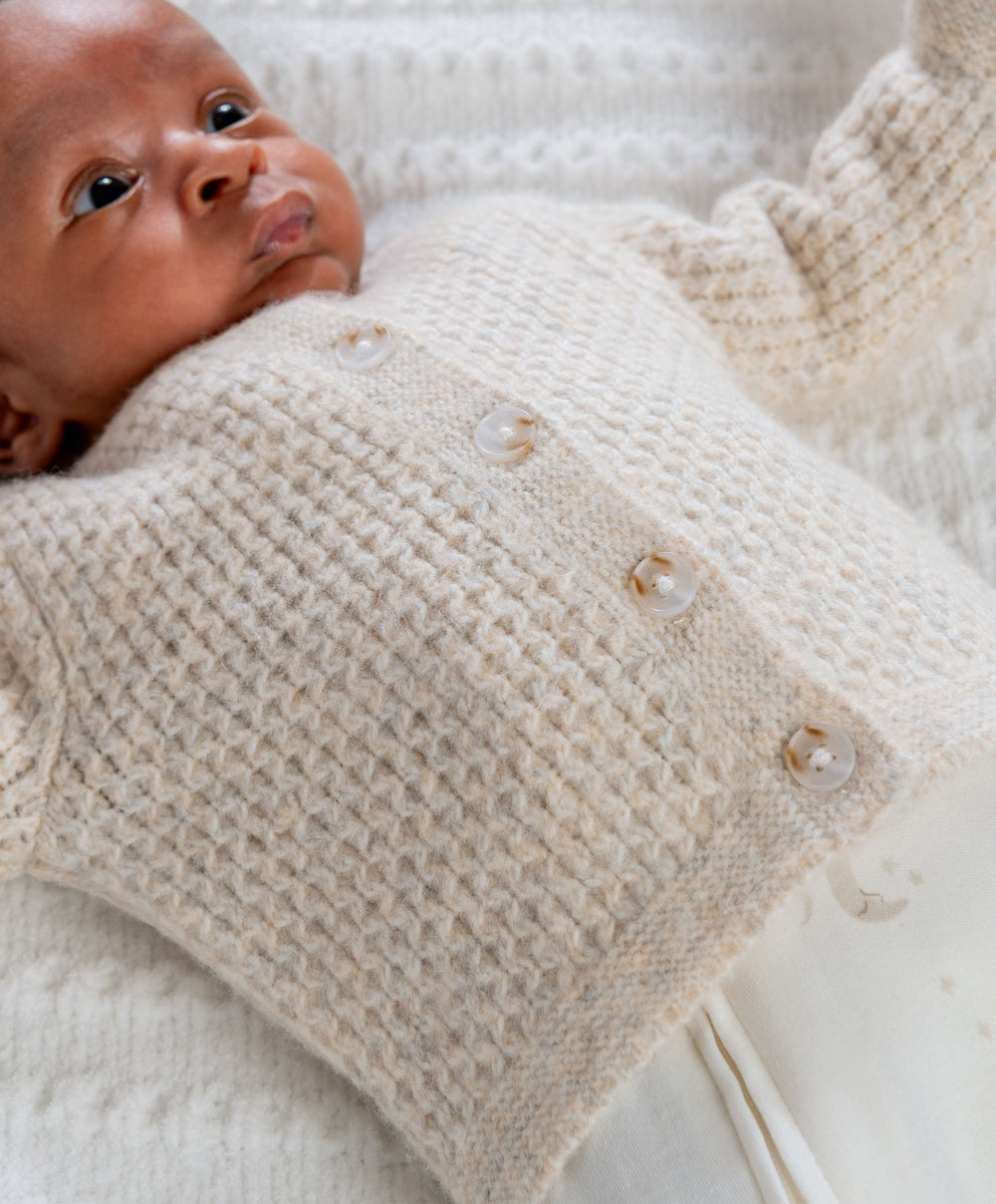 Mamas &amp; Papas Jumpers &amp; Knitwear Knitted Cardigan with Button Fastening - Oatmeal