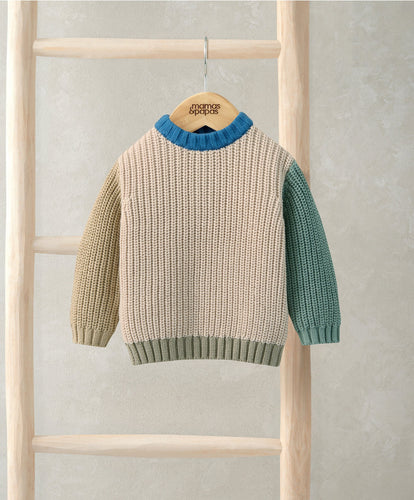 Mamas & Papas Jumpers & Knitwear Knitted Colour Block Jumper