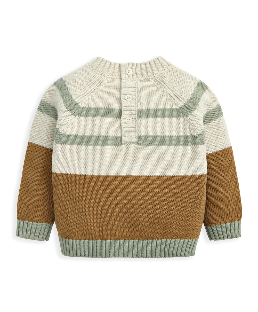 Mamas &amp; Papas Jumpers &amp; Knitwear Moose Character Knit Jumper with 3D Antlers - Brown