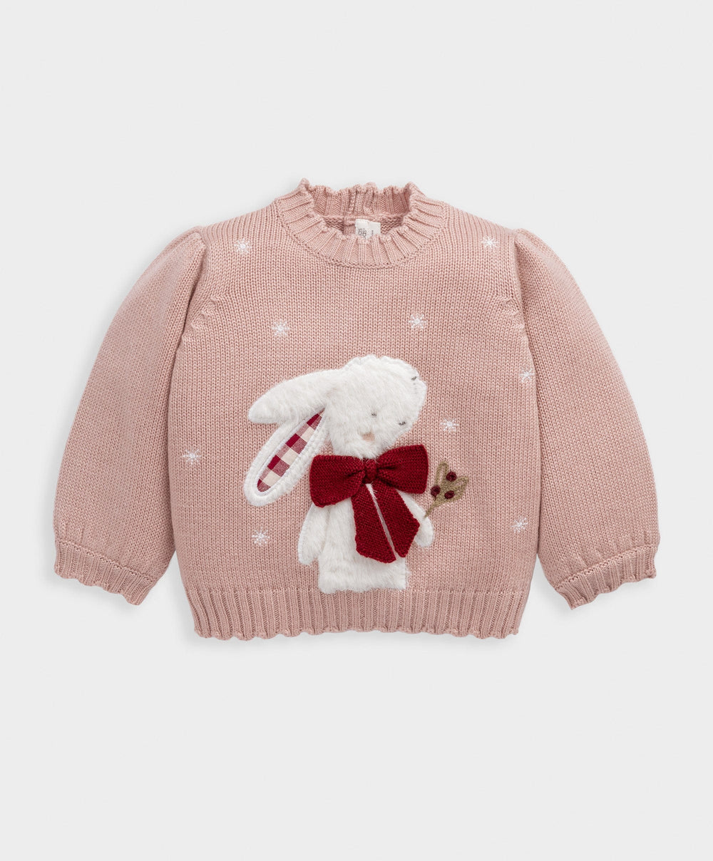 Mamas &amp; Papas Jumpers &amp; Knitwear Pink Bunny Christmas Jumper