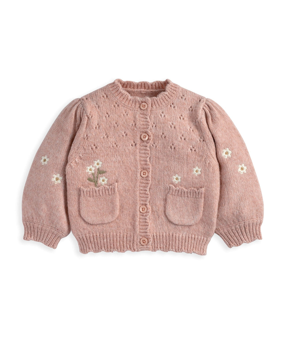 Mamas &amp; Papas Jumpers &amp; Knitwear Pink Daisy Cardigan