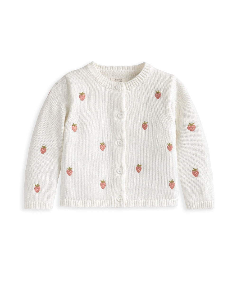 Mamas &amp; Papas Jumpers &amp; Knitwear Pink Strawberry Cardigan
