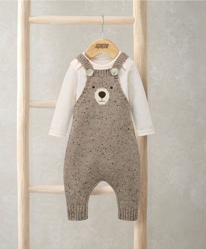 Mamas & Papas Knitted Bear Dungarees & Bodysuit Set (2 Pieces)