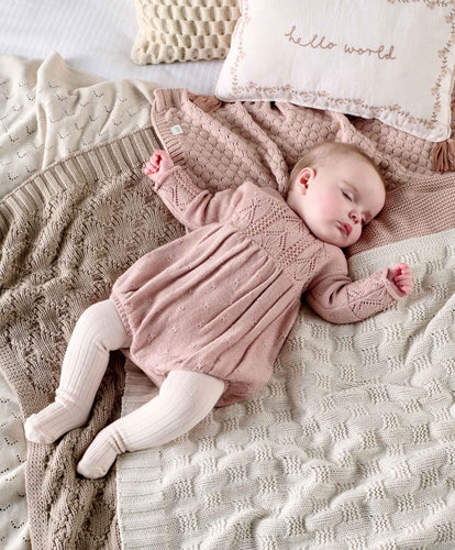 Mamas & Papas Knitted Romper - Pink