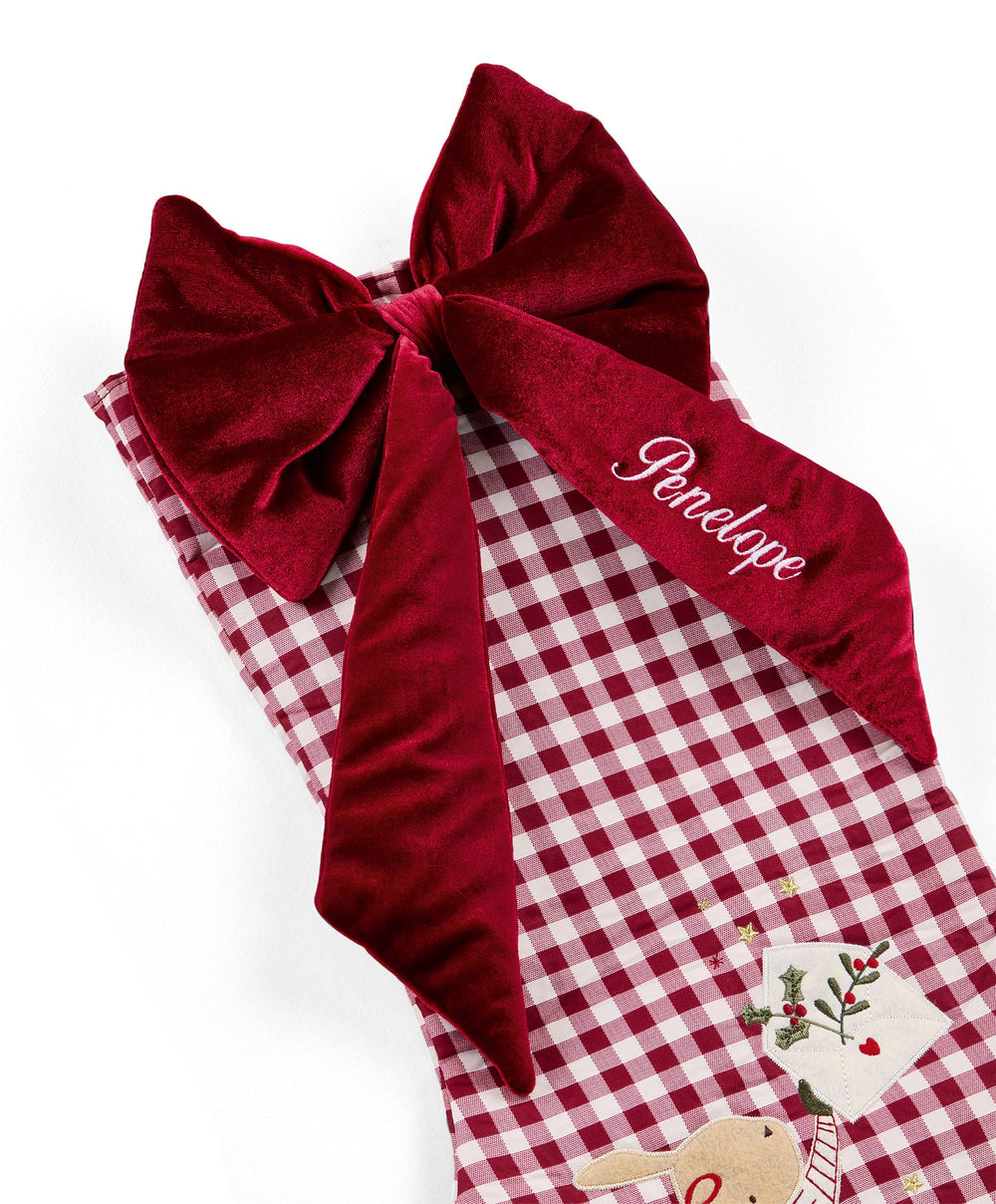 Mamas &amp; Papas Large Stocking - Gingham 2026 personalisable
