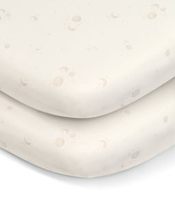 Mamas & Papas Lua 2 Bundle with Cosmic Sheets & Mattress Protector - Mocha