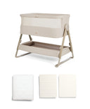Mamas & Papas Lua 2 Bundle with Oat Sheets & Mattress Protector - Sand
