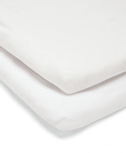 Mamas & Papas Lua 2 Mocha Bundle 2 White Sheets & Mattress Prtctr