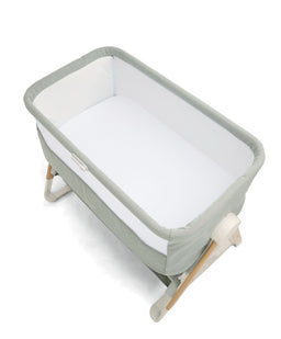 Mamas & Papas Lua Bedside Crib and Sheet Bundle  - Sage/White