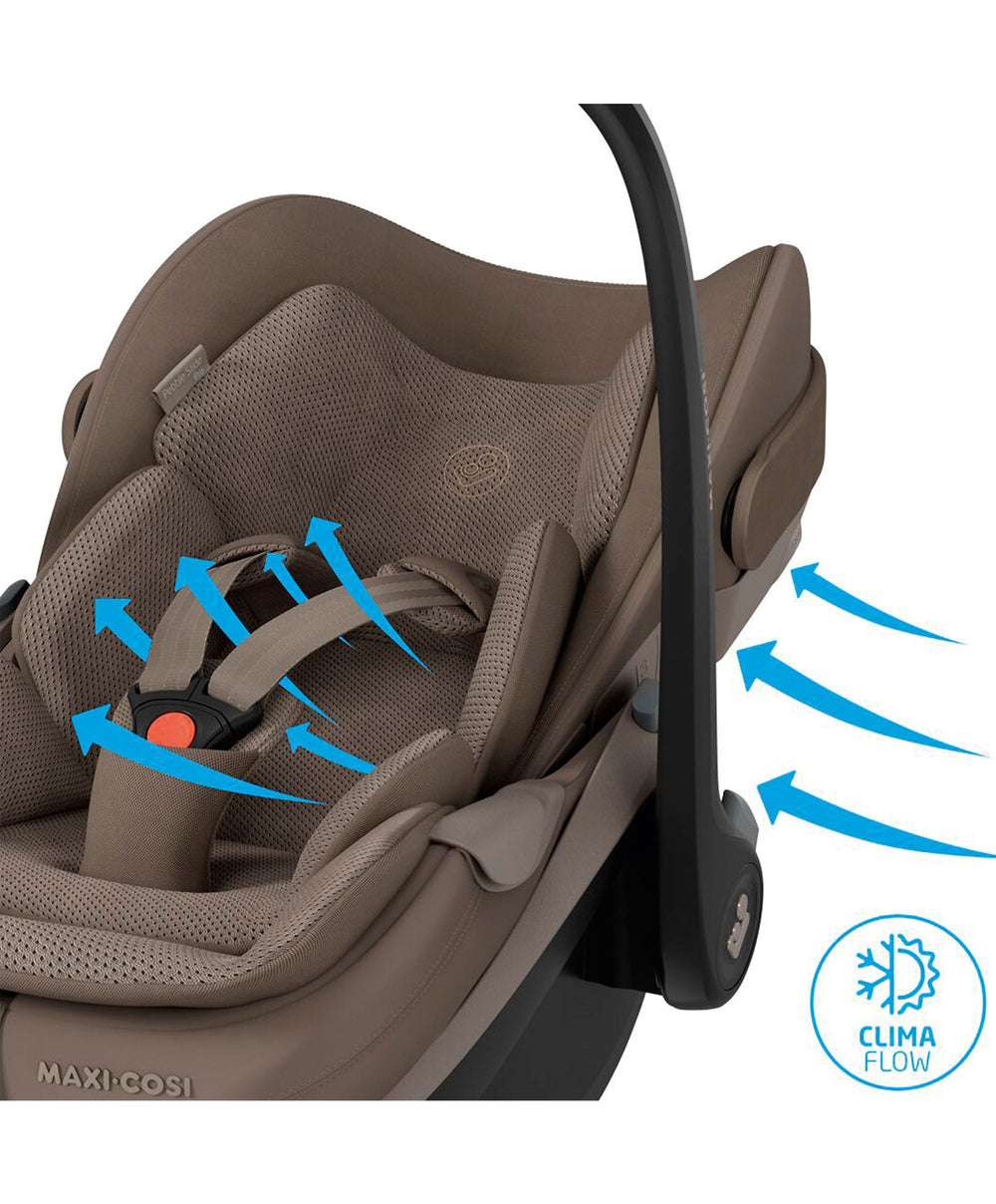 Mamas &amp; Papas Maxi-Cosi Pebble Slide Pro Car Seat &amp; FamilyFix Slide Pro Base -  Oak Truffle