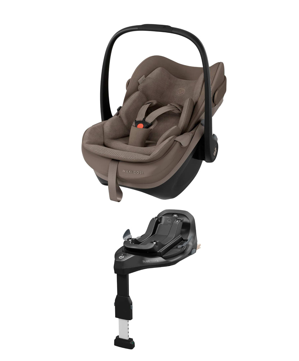 Mamas &amp; Papas Maxi-Cosi Pebble Slide Pro Car Seat &amp; FamilyFix Slide Pro Base -  Oak Truffle