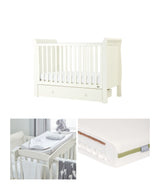 Mamas & Papas Mia Baby Cot & Premium Dual Core+ Cot Mattress - White