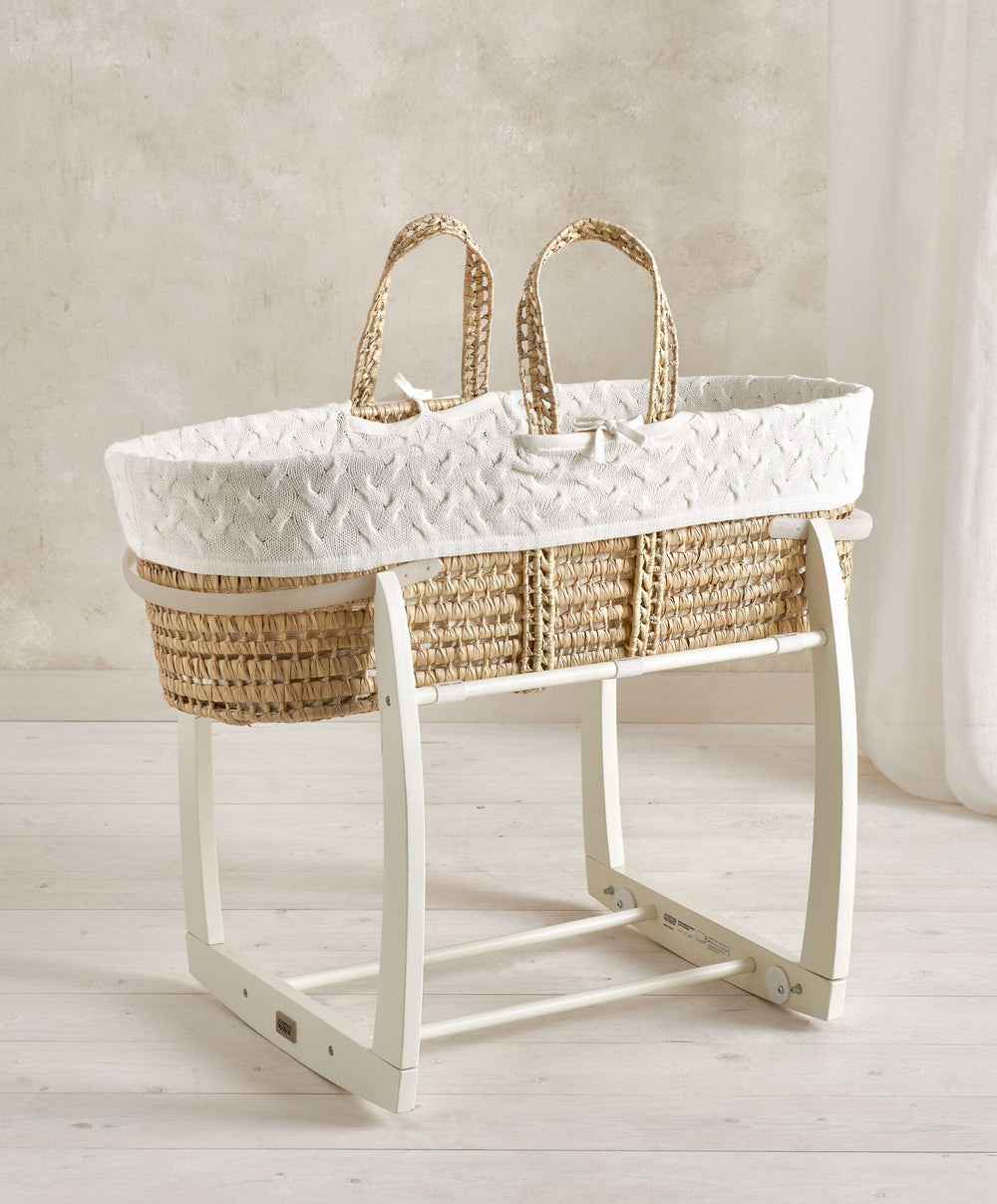 Mamas &amp; Papas Moses Basket - White Cable