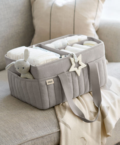 Mamas & Papas Nappy Caddy - Soft Grey Waffle