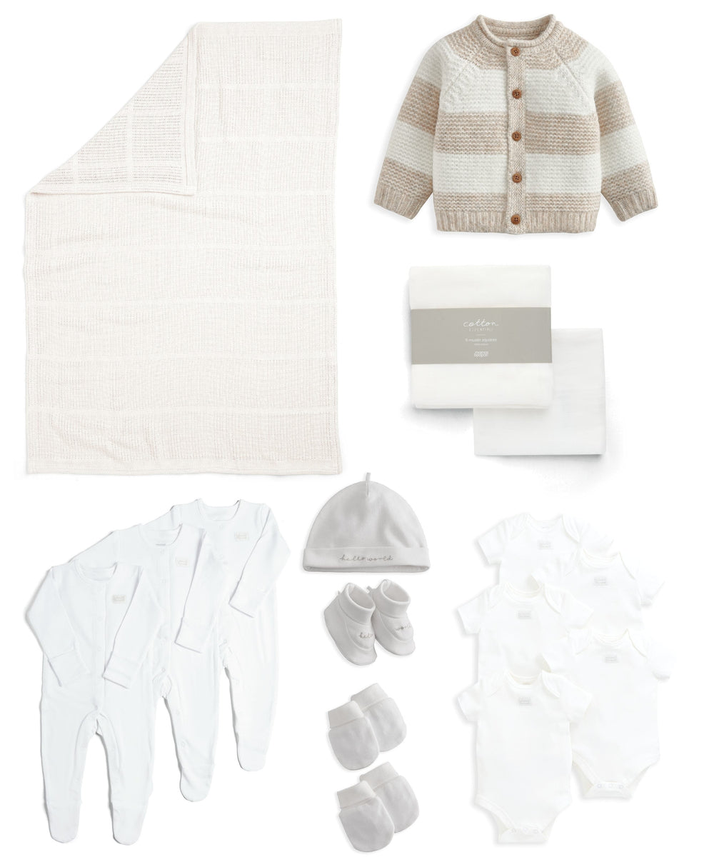 Mamas &amp; Papas Newborn Hospital Essentials Bundle (7 Piece) - White