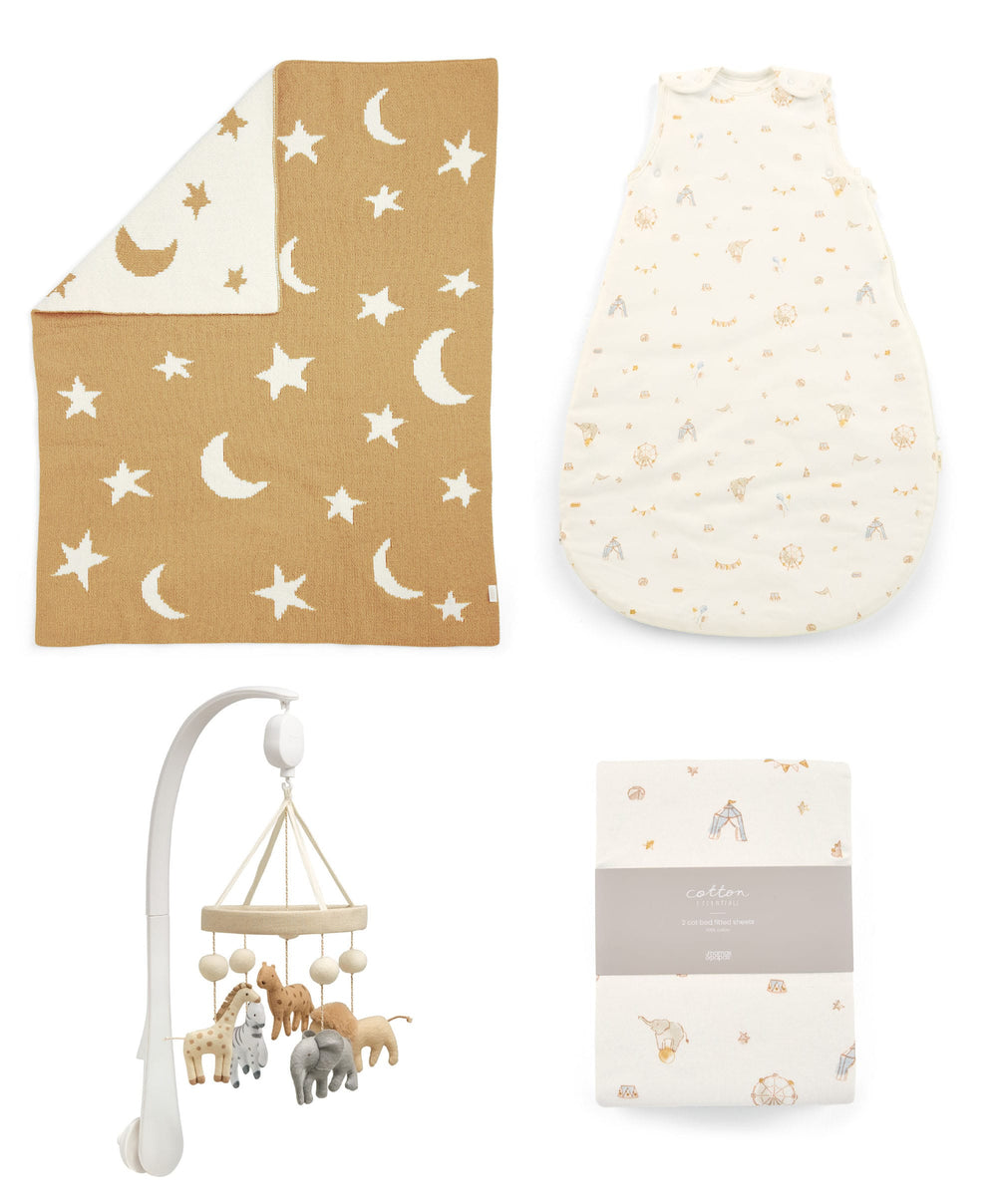 Mamas &amp; Papas Nursery Bundle with Dreampod Sleep Bag &amp; Cot Mobile (4 Pieces) - Magic