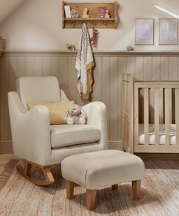 Mamas & Papas Nursing Chair Sets Bowdon Nursing Chair & Footstool Set - Latte Velvet