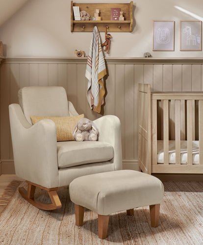 Mamas & Papas Nursing Chair Sets Bowdon Nursing Chair & Footstool Set - Latte Velvet