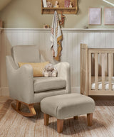 Mamas & Papas Nursing Chair Sets Bowdon Nursing Chair & Footstool Set - Stone Velvet