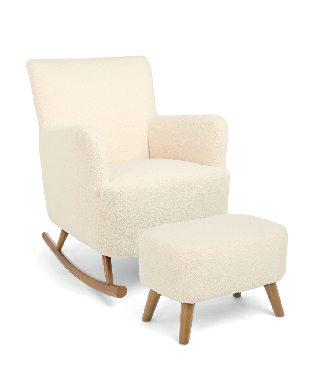 Mamas &amp; Papas Nursing Chair Sets Elwood Nursing Chair &amp; Stool - Off White Boucle