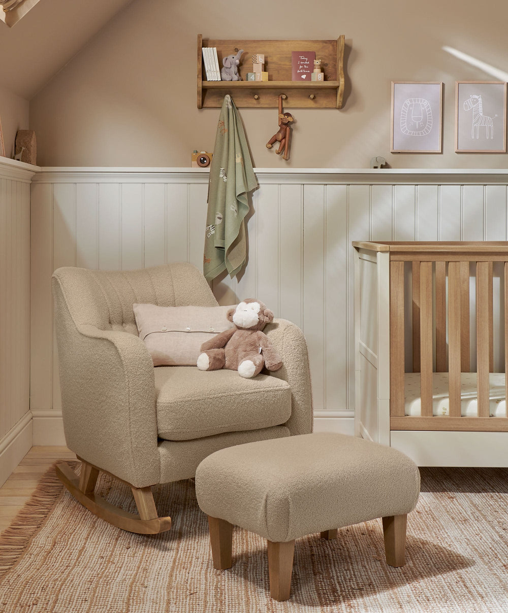 Mamas &amp; Papas Nursing Chair Sets Hilston Nursing Chair &amp; Footsool Set - Oatmeal Boucle