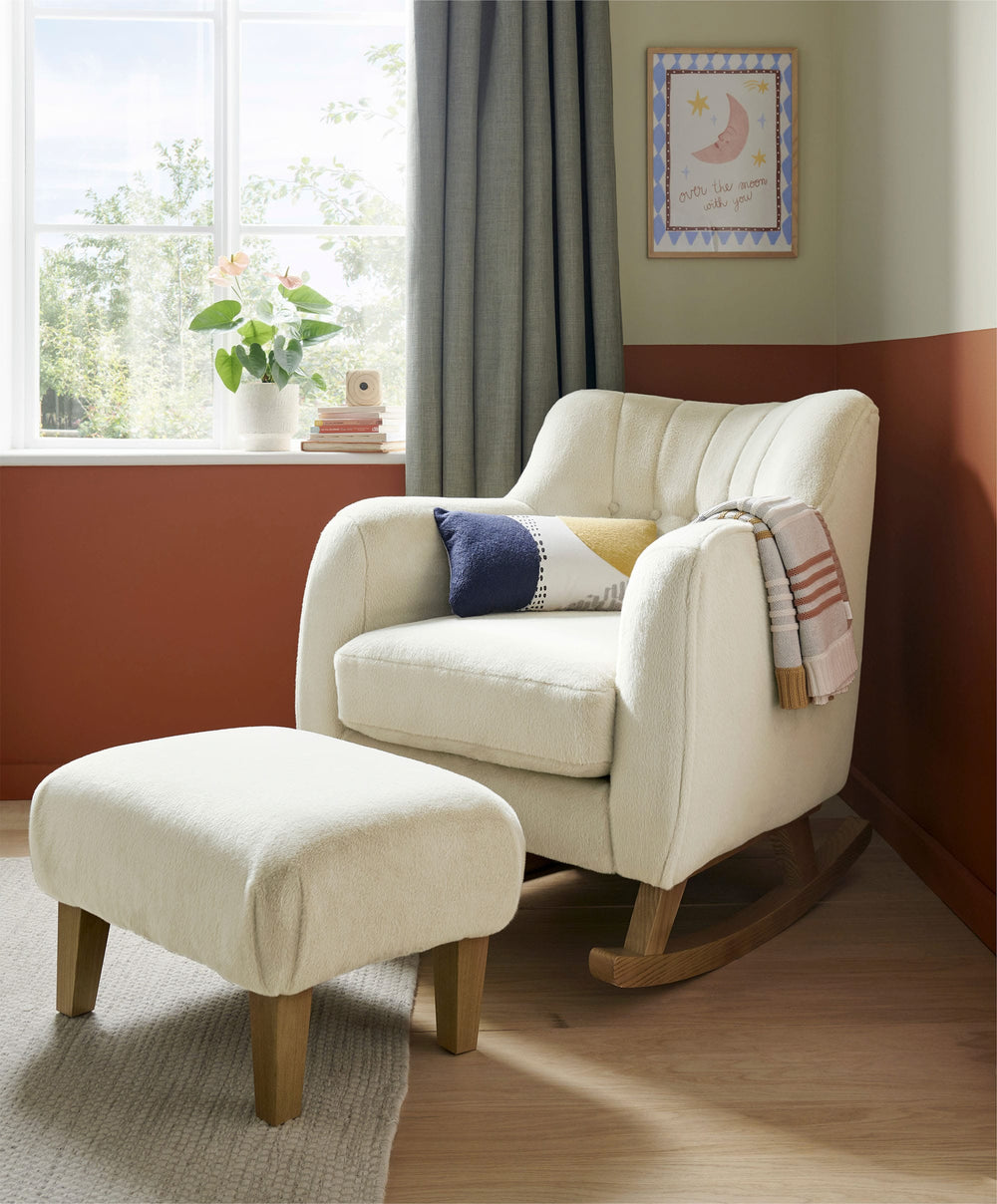 Mamas &amp; Papas Nursing Chair Sets Hilston Nursing Chair &amp; Footstool Set - Feather Sherpa