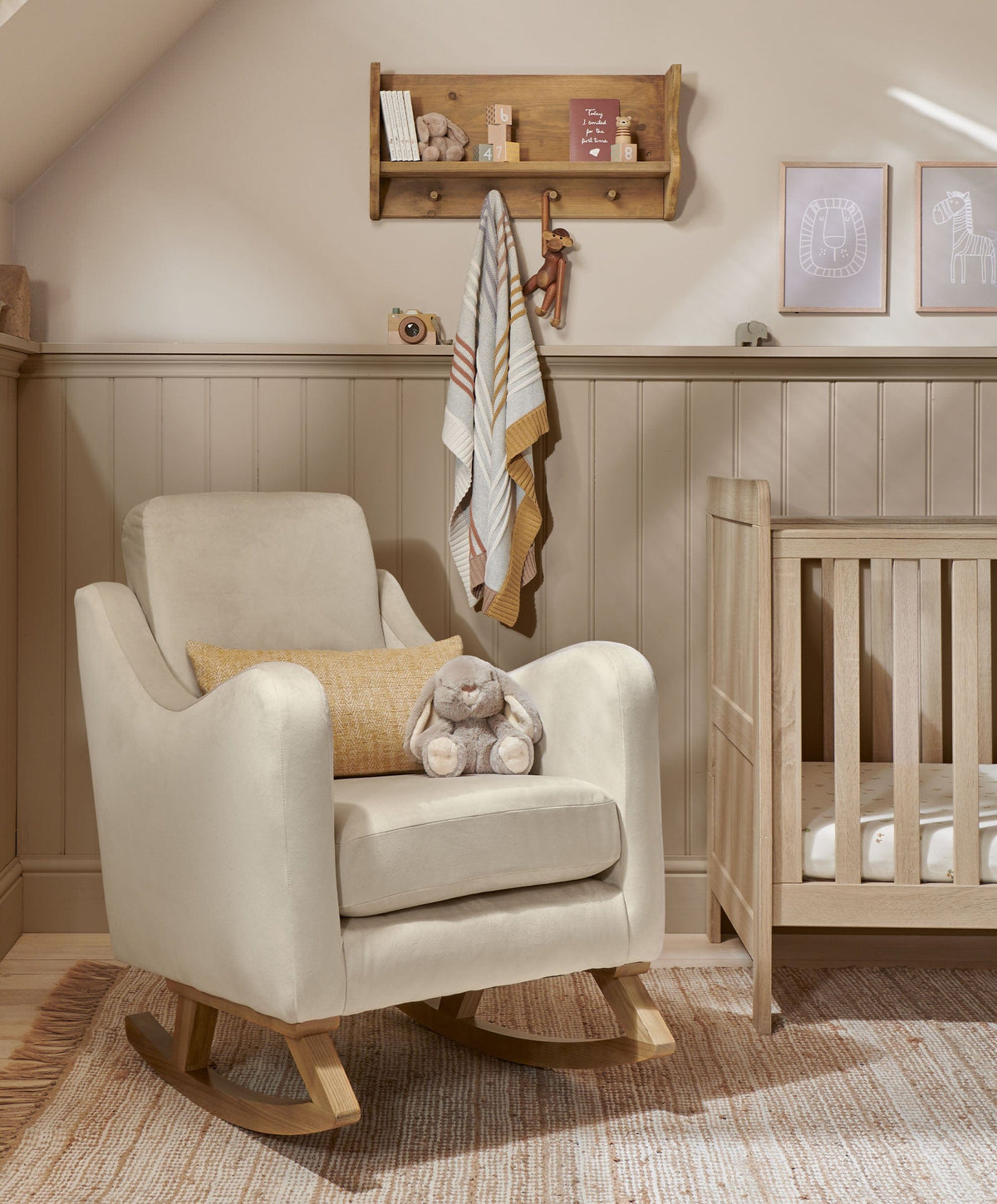 Mamas & Papas Nursing Chairs Bowdon Nursing Chair - Latte Velvet