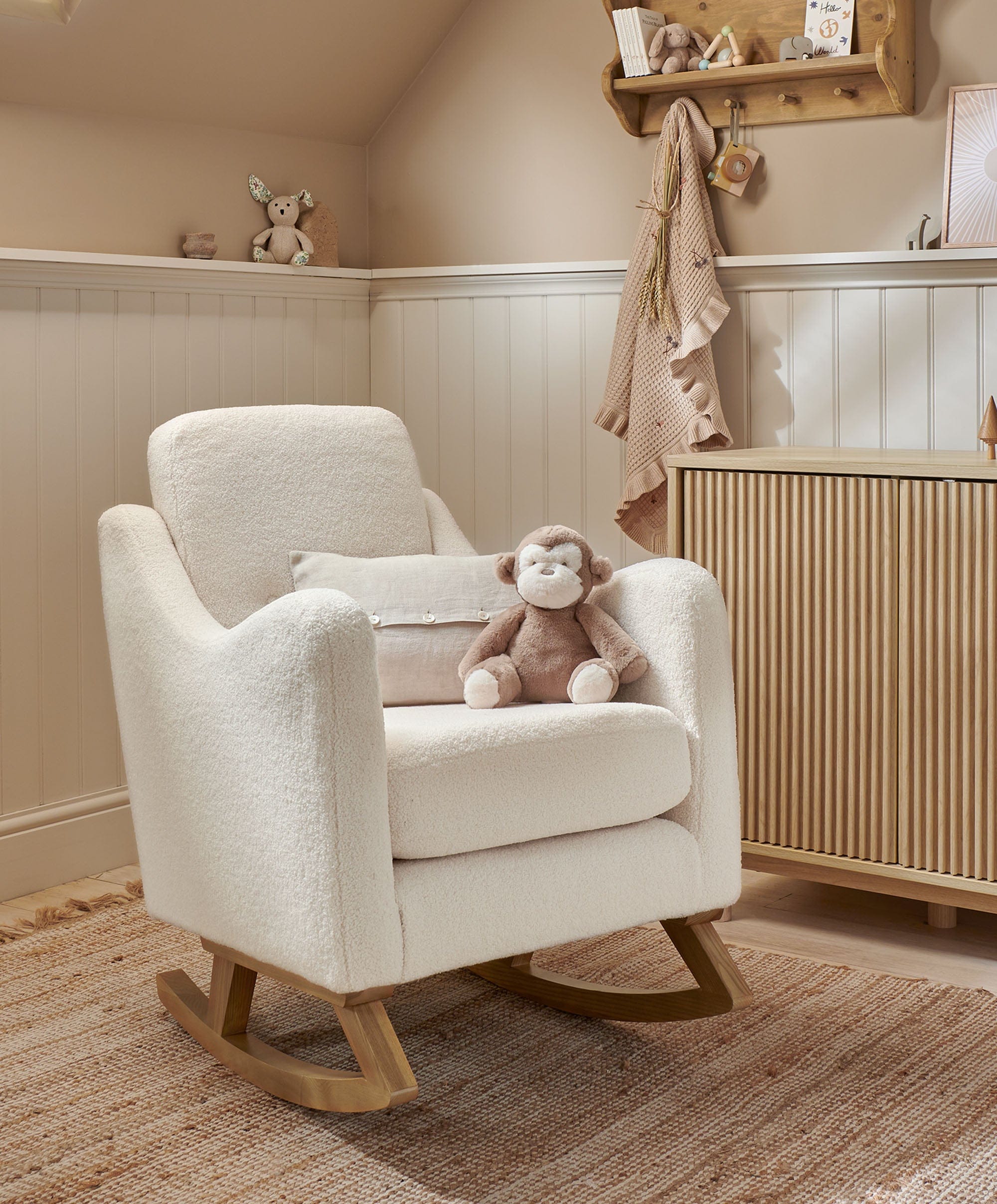 Bowdon Nursing Chair Off White Boucle