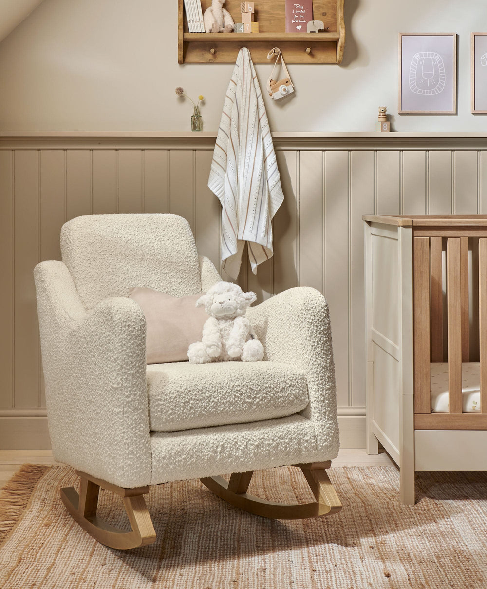 Mamas &amp; Papas Nursing Chairs Bowdon Nursing Chair - Oyster Chenille Boucle