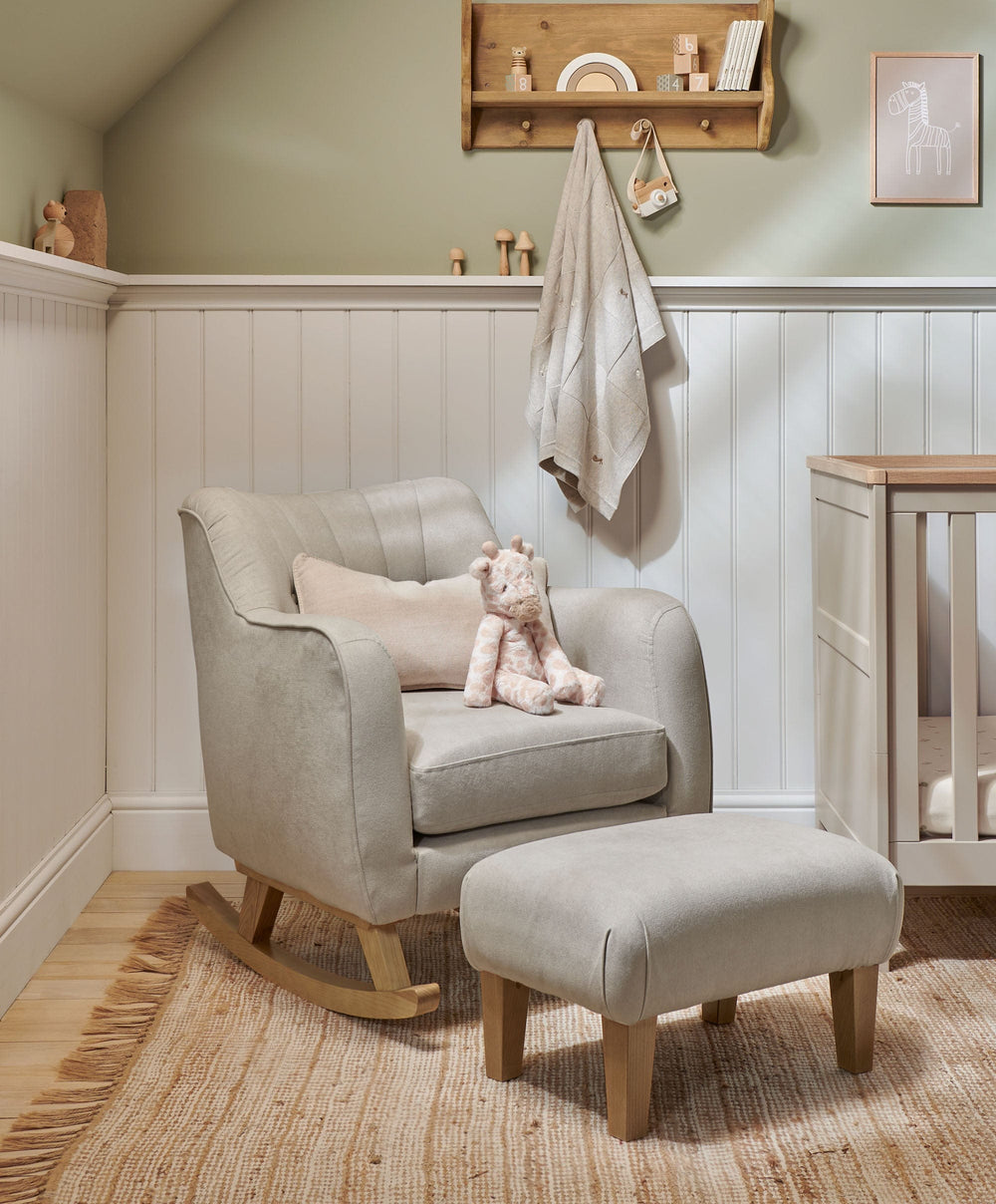 Mamas &amp; Papas Nursing Chairs Hilston Nursing Chair &amp; Footsool Set - Silver Woven