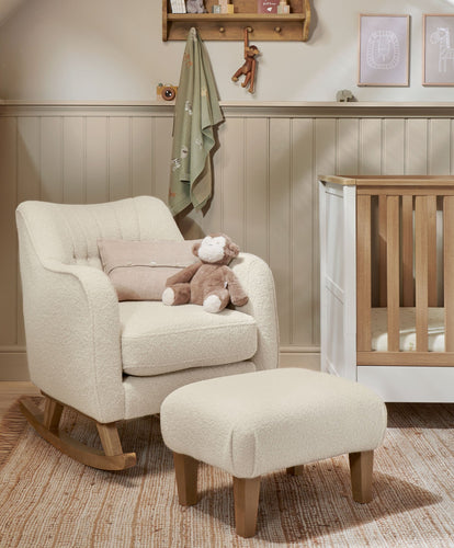 Mamas & Papas Nursing Chairs Hilston Nursing Chair & Footstool Set - Off White Boucle