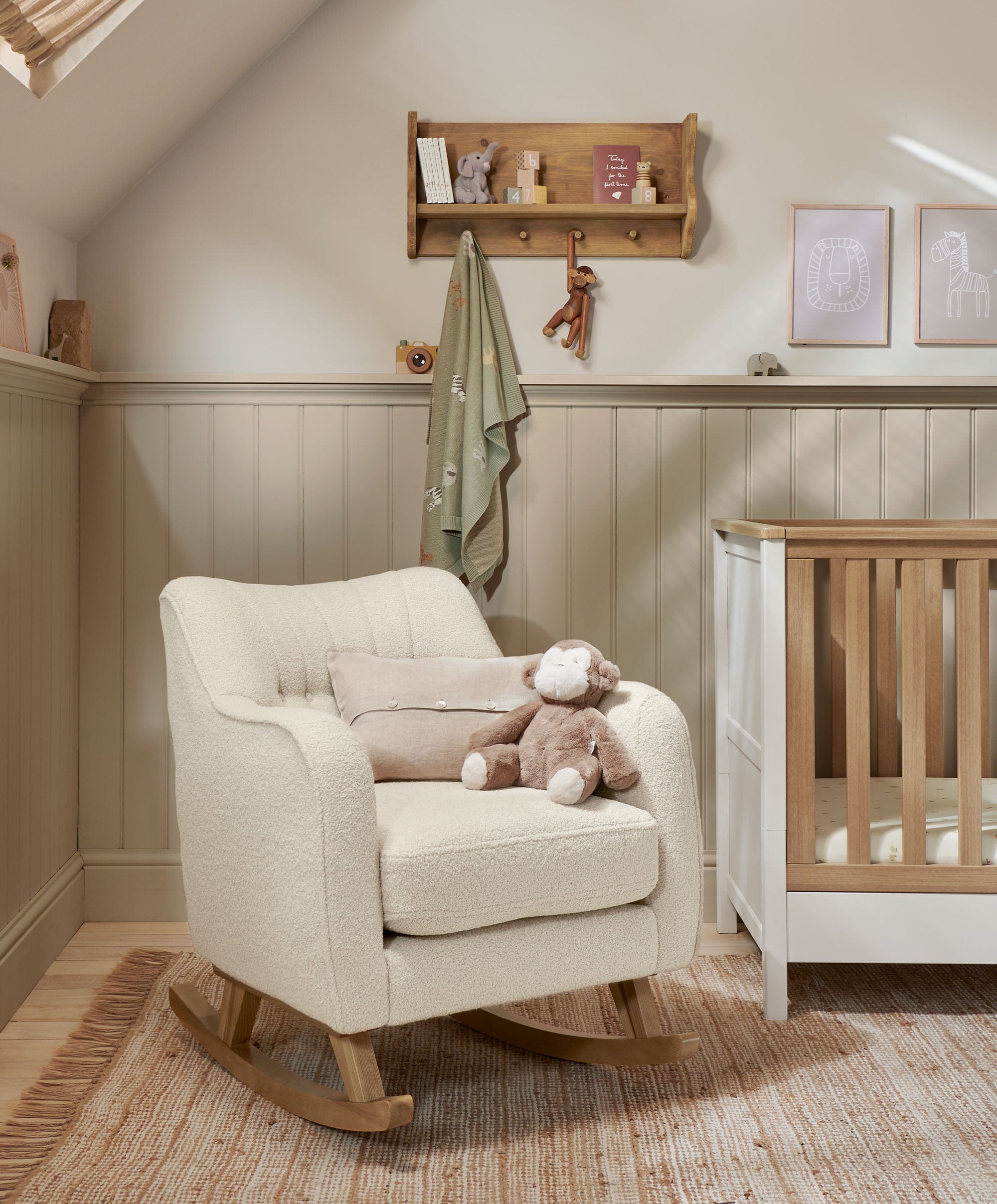 Hilston Nursing Chair Off White Boucle