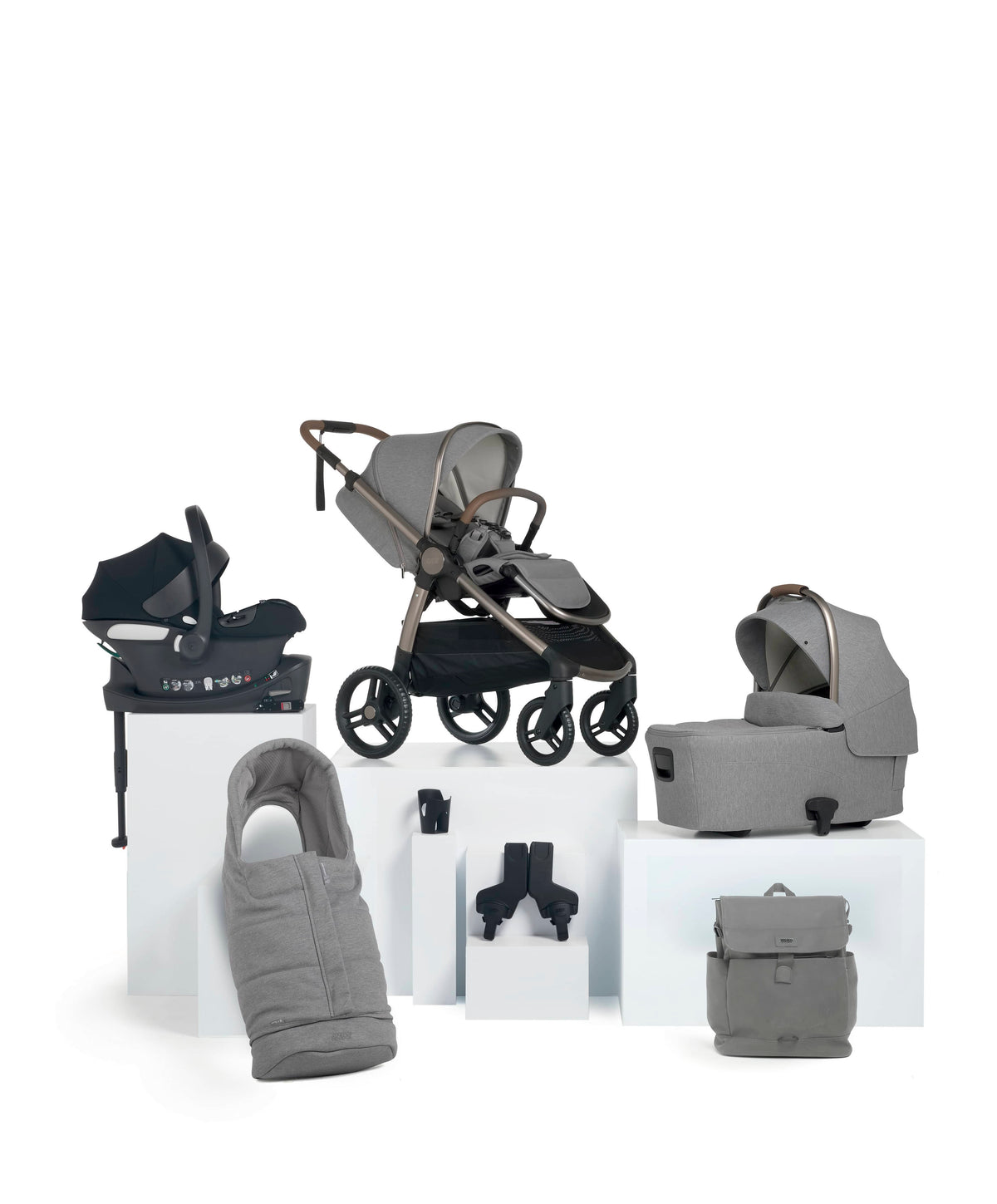 Mamas & Papas Ocarro 2 Complete Pushchair Bundle with Cybex Aton B2 i-Size Baby Car Seat & Base  (7 Pieces) - Heritage