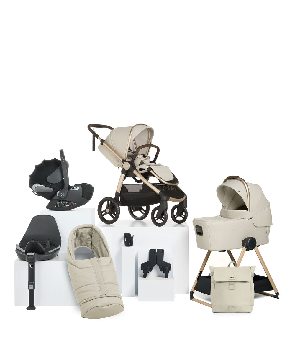 Mamas &amp; Papas Ocarro 2 Complete Pushchair Bundle with Cybex Cloud T i-Size Rotating Baby Car Seat &amp; Base - (9 Pieces) - Shell