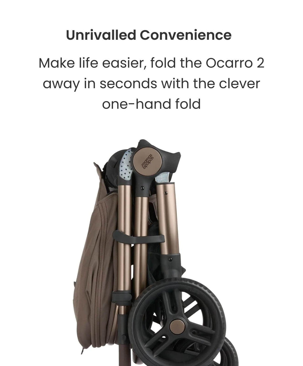 Mamas &amp; Papas Ocarro 2 Complete Pushchair Bundle with Cybex Cloud T i-Size Rotating Baby Car Seat &amp; Base - (9 Pieces) - Shell/Cozy Beige